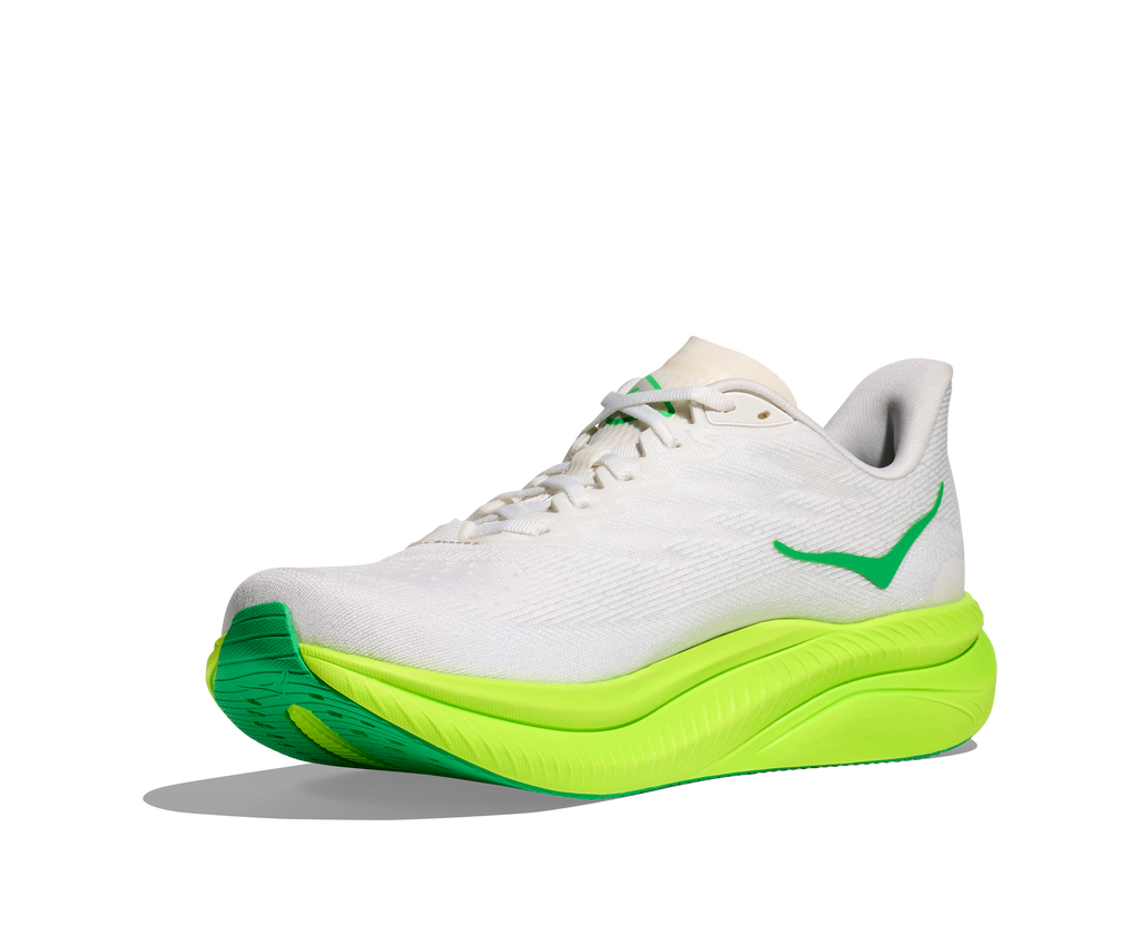HOKA Men's Mach 6 - WHITE / NEON LIME