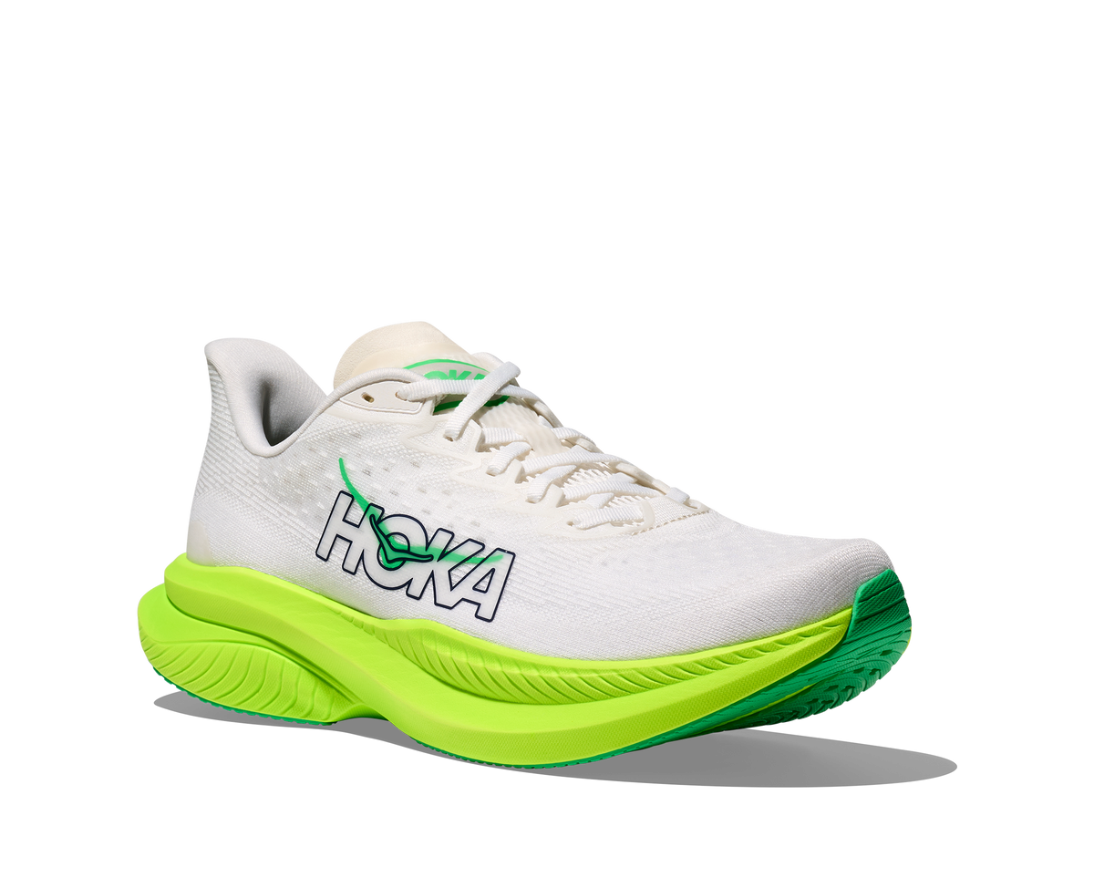 HOKA Men's Mach 6 - WHITE / NEON LIME