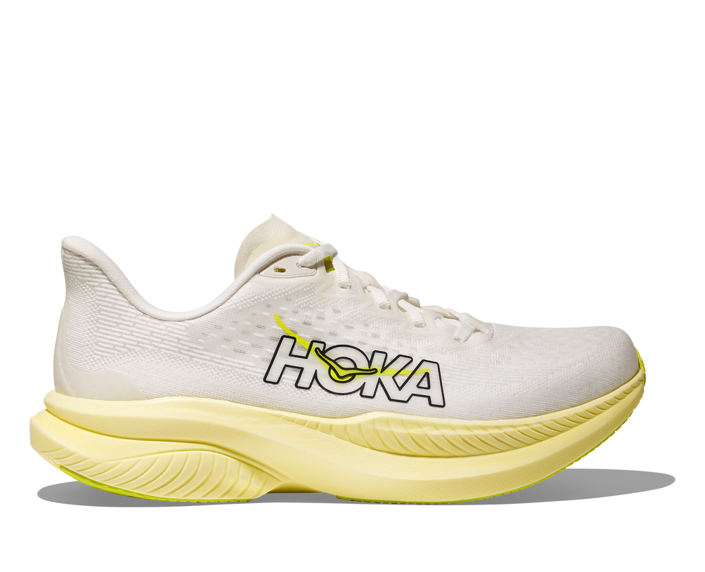 HOKA Women's Mach 6 - WHITE / NEON HOKA CITRUS