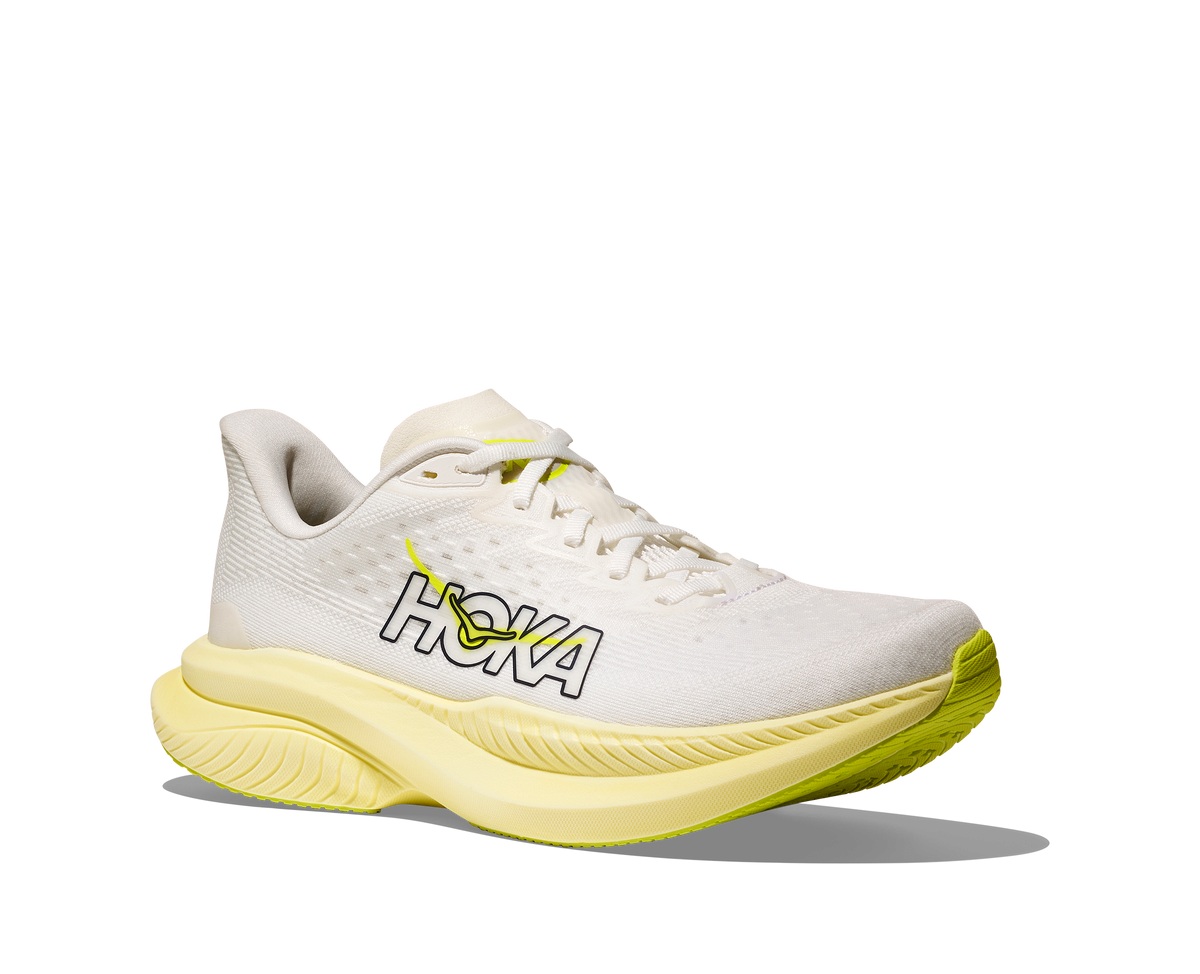 HOKA Women's Mach 6 - WHITE / NEON HOKA CITRUS