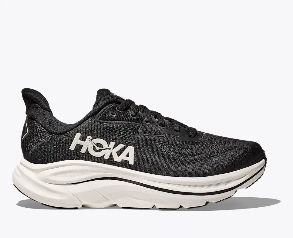 HOKA Men's Clifton 10 - BLACK / WHITE (Extra Wide)