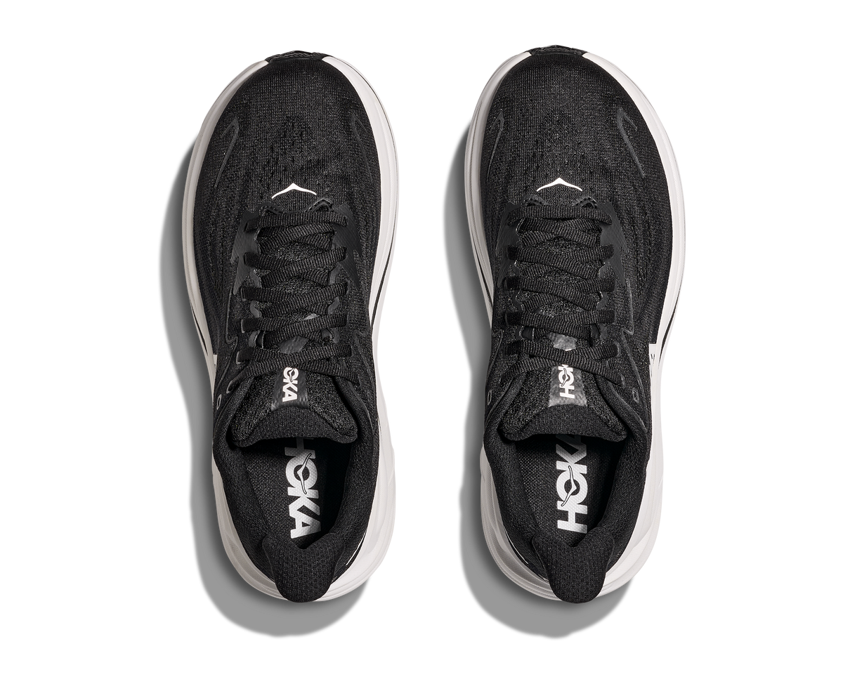 HOKA Men's Clifton 10 - BLACK / WHITE (Wide)