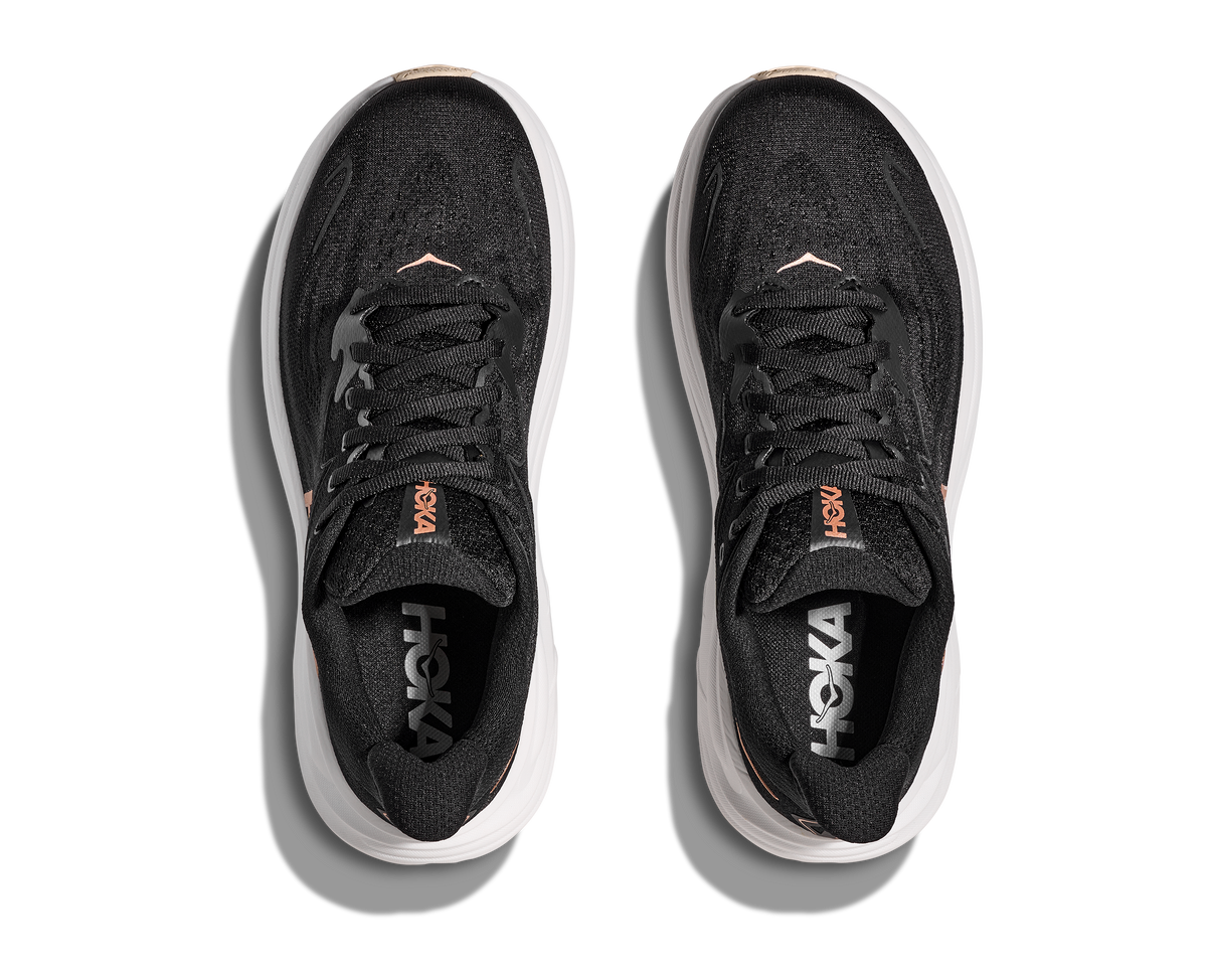 HOKA Women's Clifton 10 - BLACK / ROSE GOLD