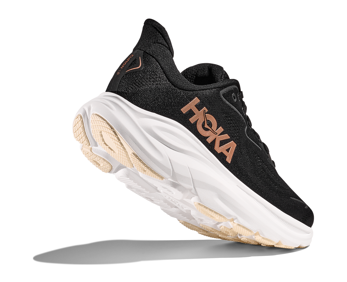 HOKA Women's Clifton 10 - BLACK / ROSE GOLD