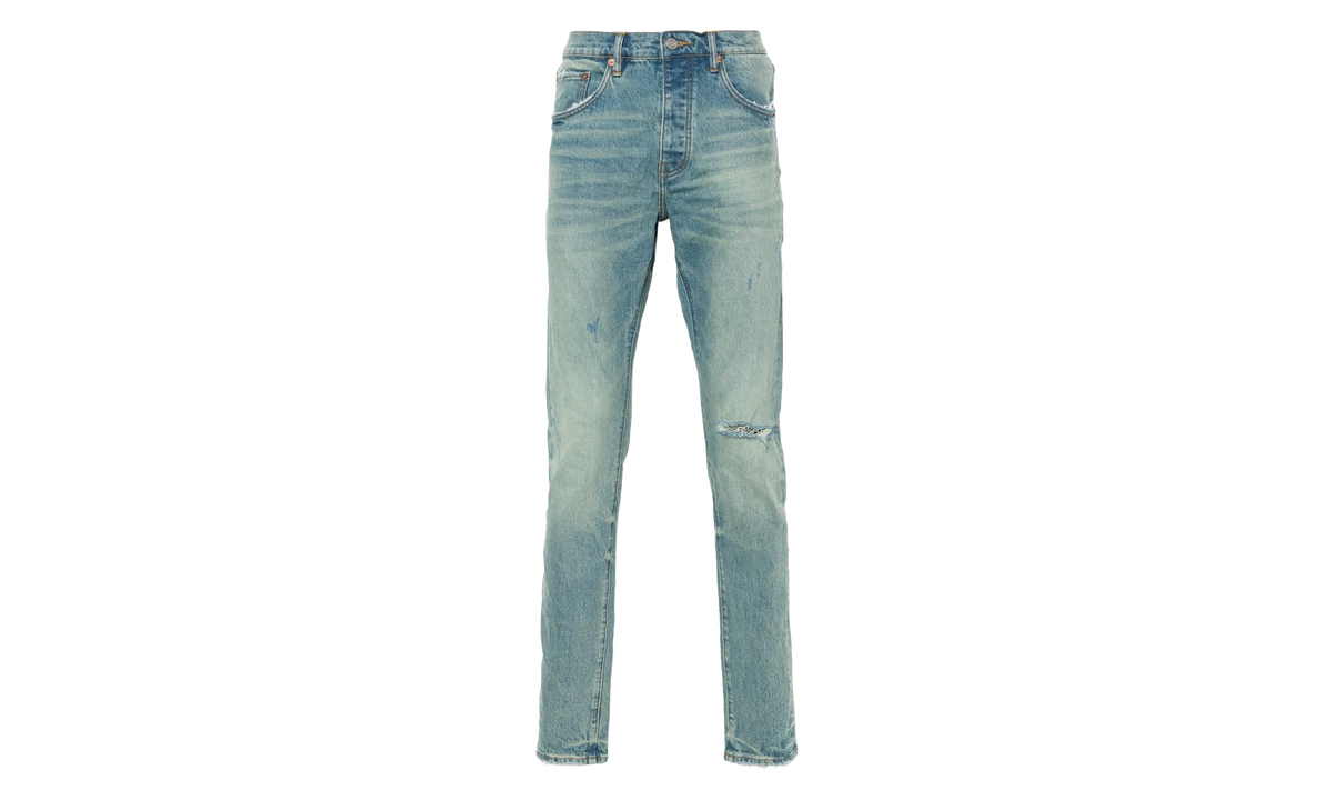 Vintage Knee Blowout Skinny Jeans "Mid Indigo" P001 VKDI324
